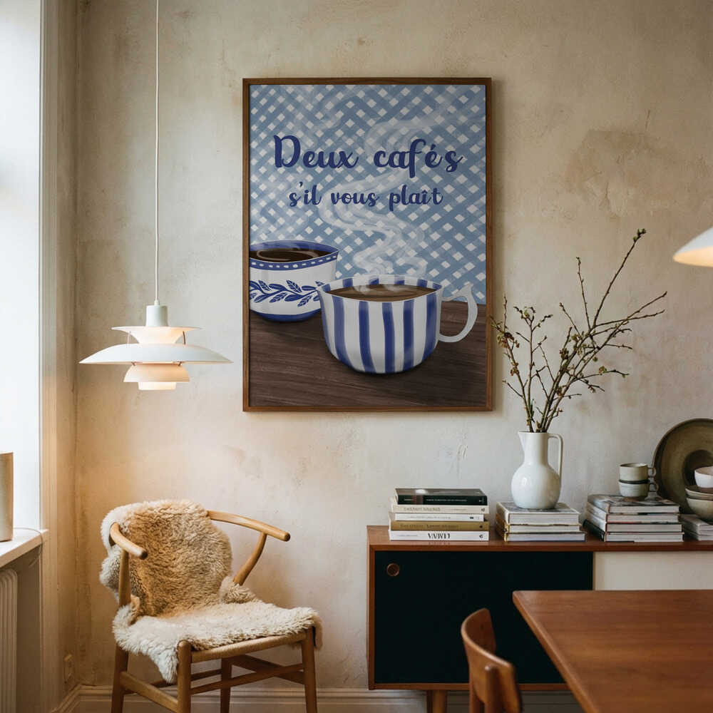 Two French Coffees Art Print UK — Food Warm Wall Art — Kitchen — Wall It All Prints