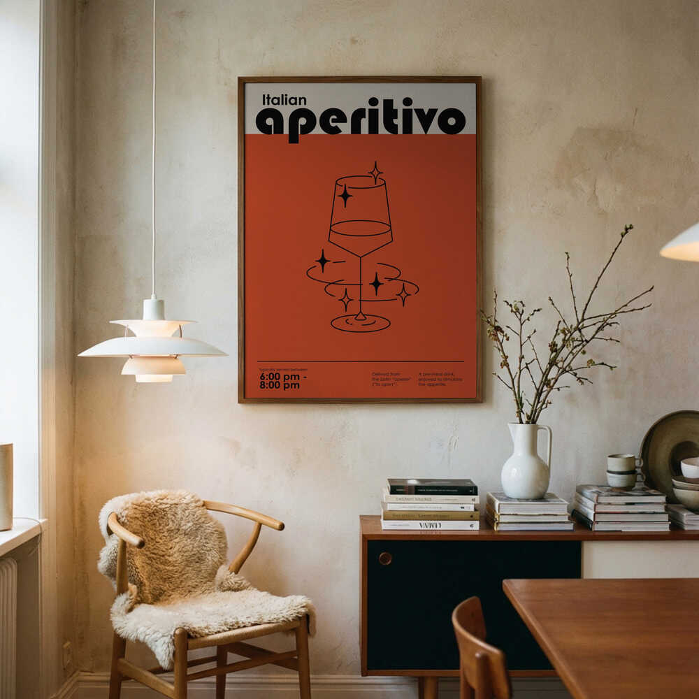 Sparkling Italian Aperitivo Art Print UK — Abstract Dark Wall Art — Kitchen — Wall It All Prints