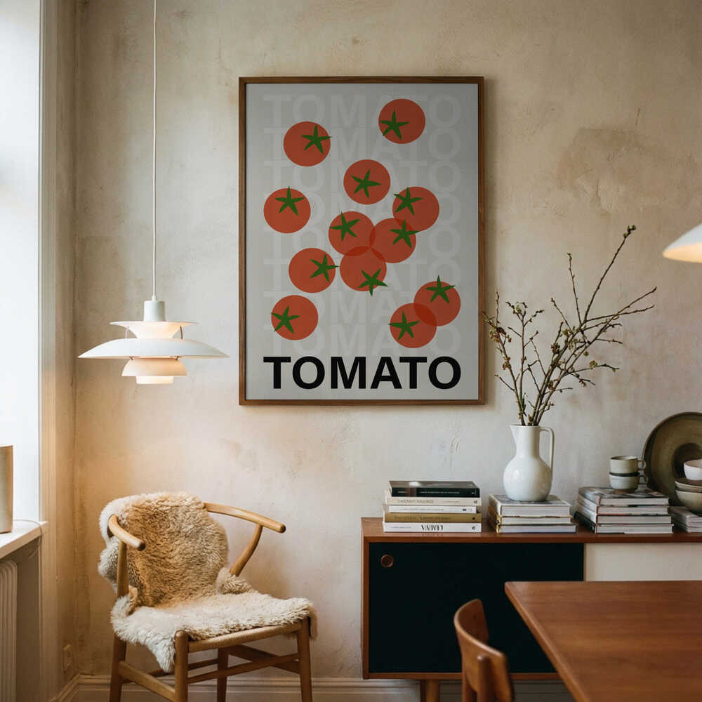 Fresh Red Tomatoes Art Print UK — Botanical Minimal Wall Art — Kitchen — Wall It All Prints
