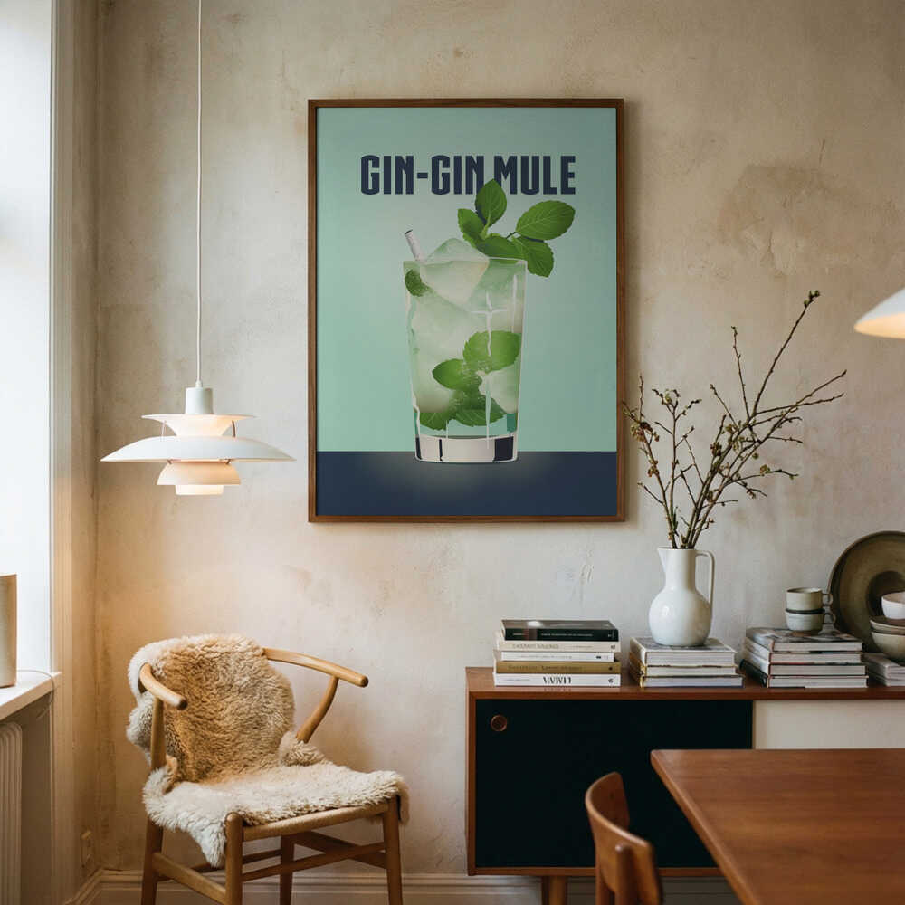 Gin Gin Mule Art Print UK — Abstract Minimal Wall Art — Office — Wall It All Prints