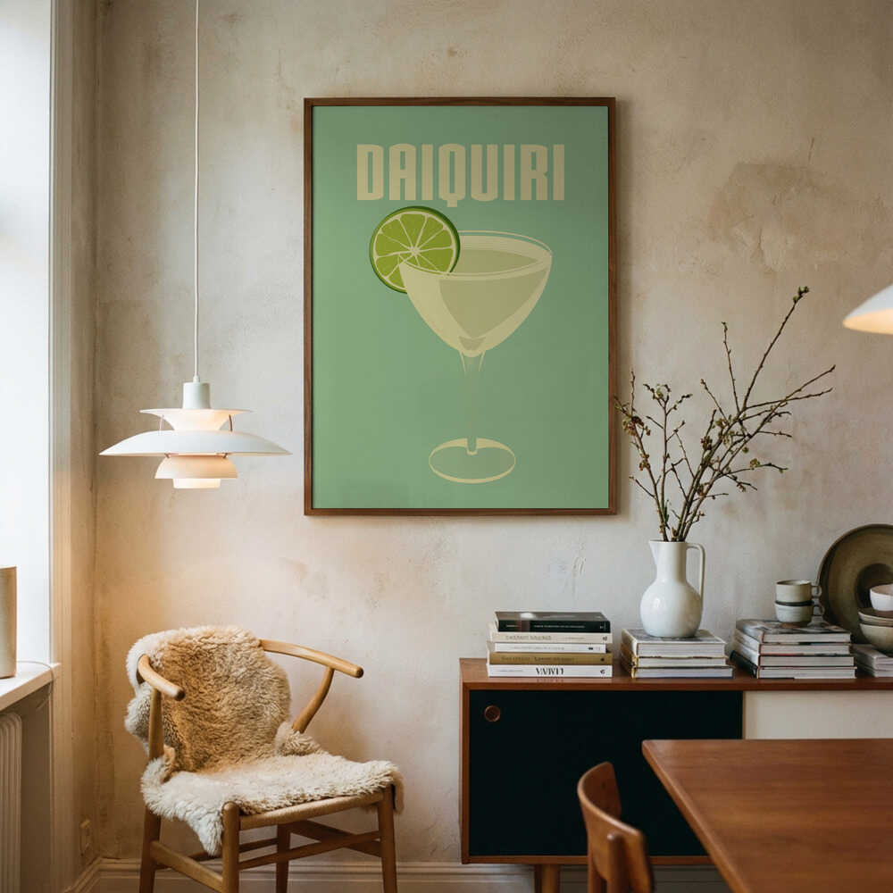Retro Lime Daiquiri Art Print UK — Abstract Vibrant Wall Art — Kitchen — Wall It All Prints