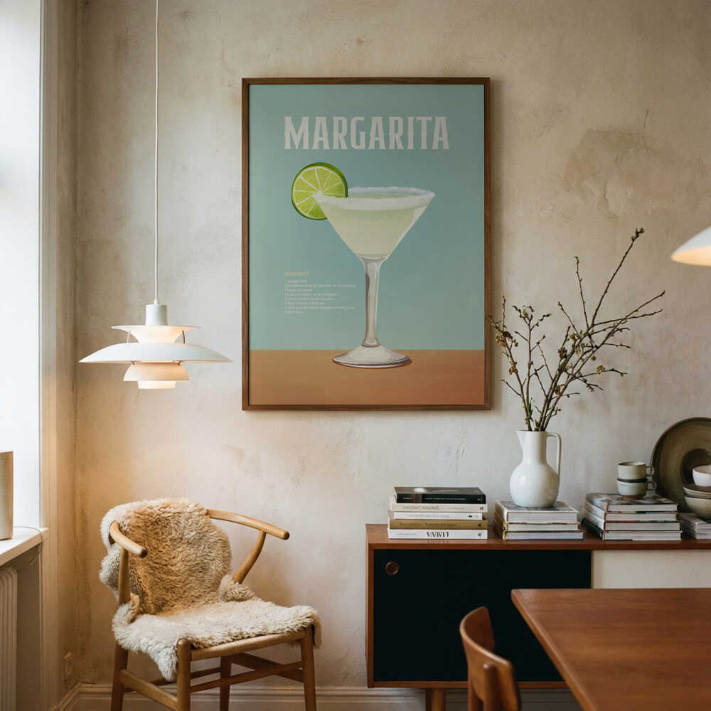 Margarita Cocktail Recipe Art Print UK — Vintage Fresh Wall Art — Living Room — Wall It All Prints