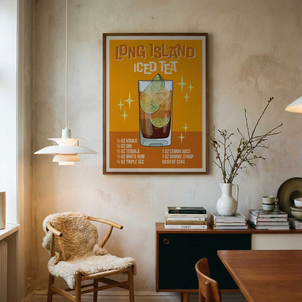 Long Island Iced Tea Recipe Art Print UK — Abstract Calm Wall Art — Kitchen — Wall It All Prints