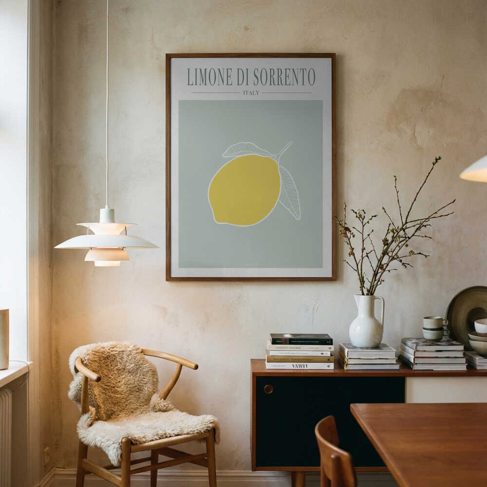 Limone di Sorrento Art Print UK — Botanical Vibrant Wall Art — Kitchen — Wall It All Prints