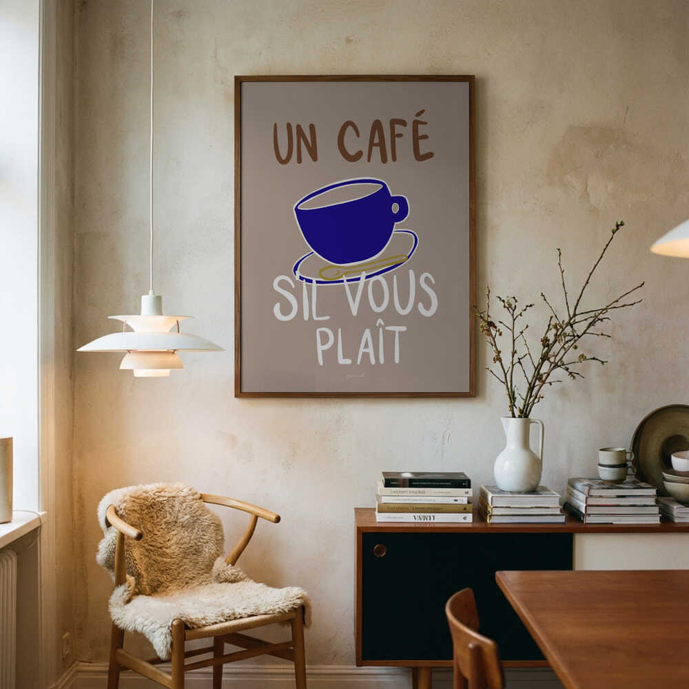 French Coffee Please Art Print UK — Abstract Minimal Wall Art — Kitchen — Wall It All Prints