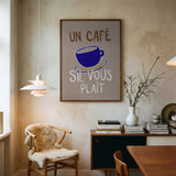 French Coffee Please Art Print UK — Abstract Minimal Wall Art — Kitchen — Wall It All Prints