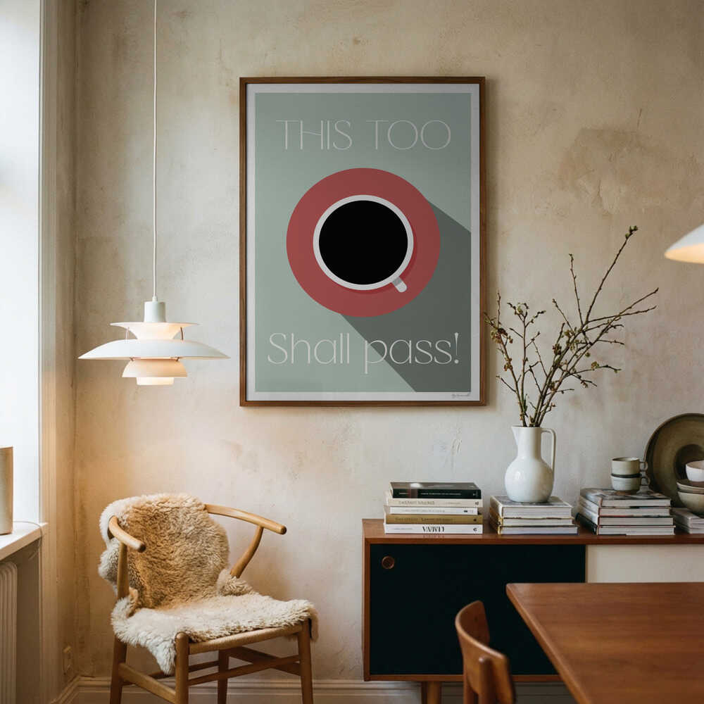 Motivational Coffee Cup Art Print UK — Abstract Dark Wall Art — Kitchen — Wall It All Prints
