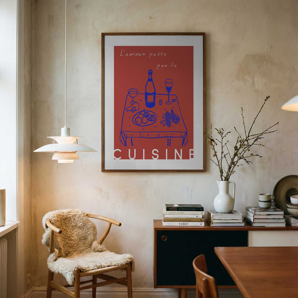 Heartfelt Dining Art Print UK — Food Minimal Wall Art — Kitchen — Wall It All Prints