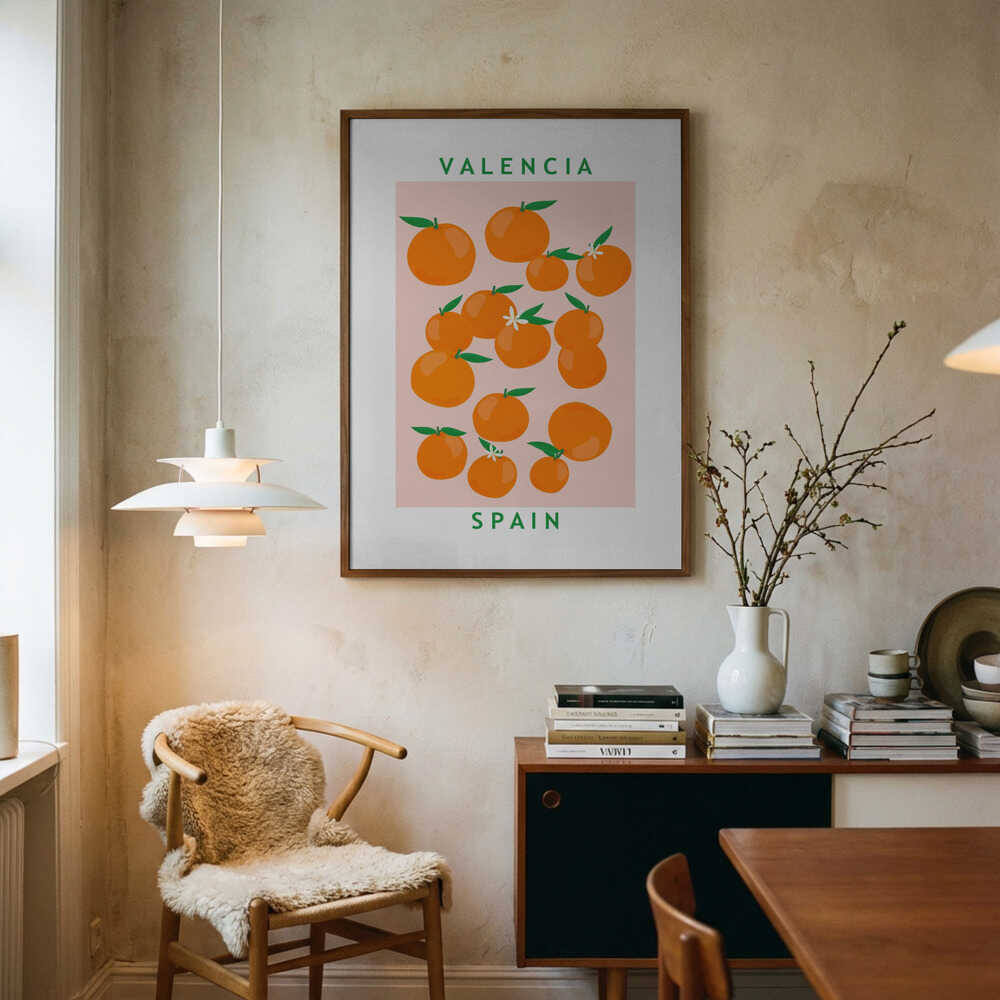 Flower Market Oranges Art Print UK — Botanical Vibrant Wall Art — Kitchen — Wall It All Prints