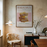 Delicious Turkish Baklava Art Print UK — Vintage Warm Wall Art — Kitchen — Wall It All Prints