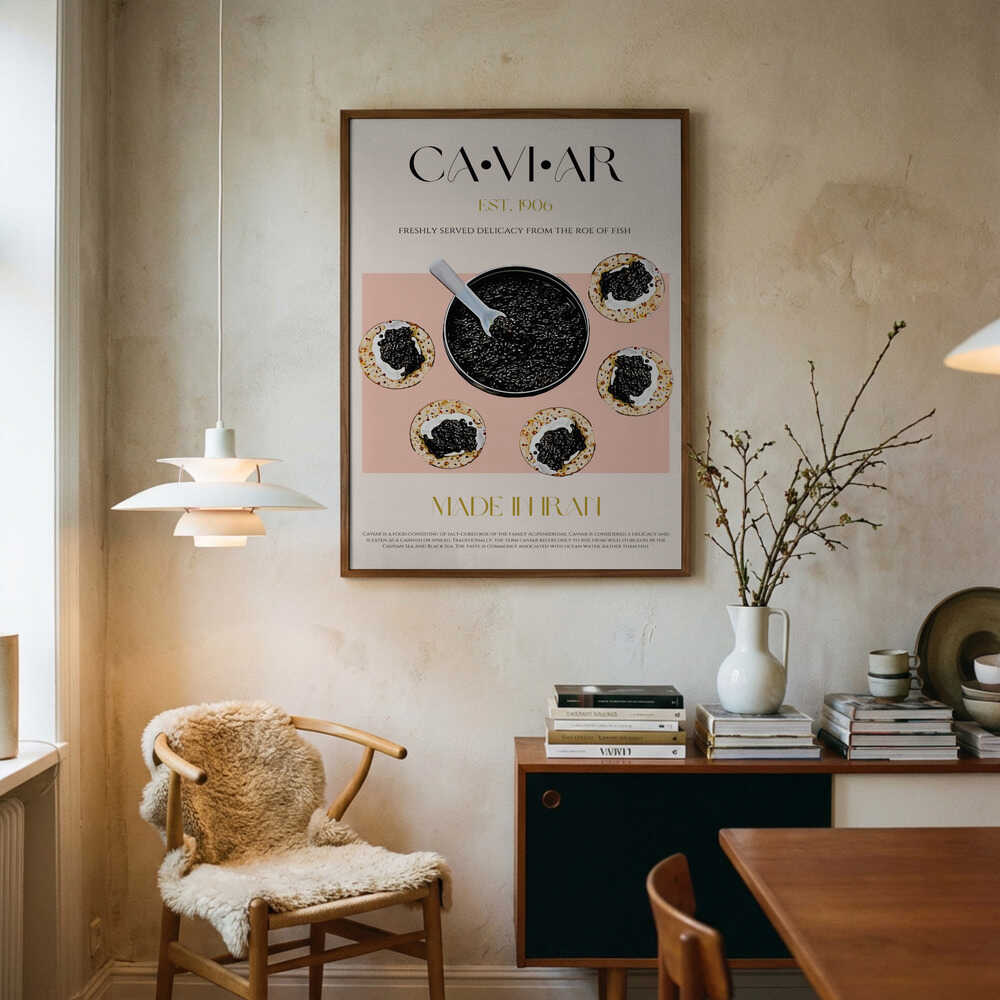 Gourmet Caviar Delights Art Print UK — Food Dark Wall Art — Kitchen — Wall It All Prints