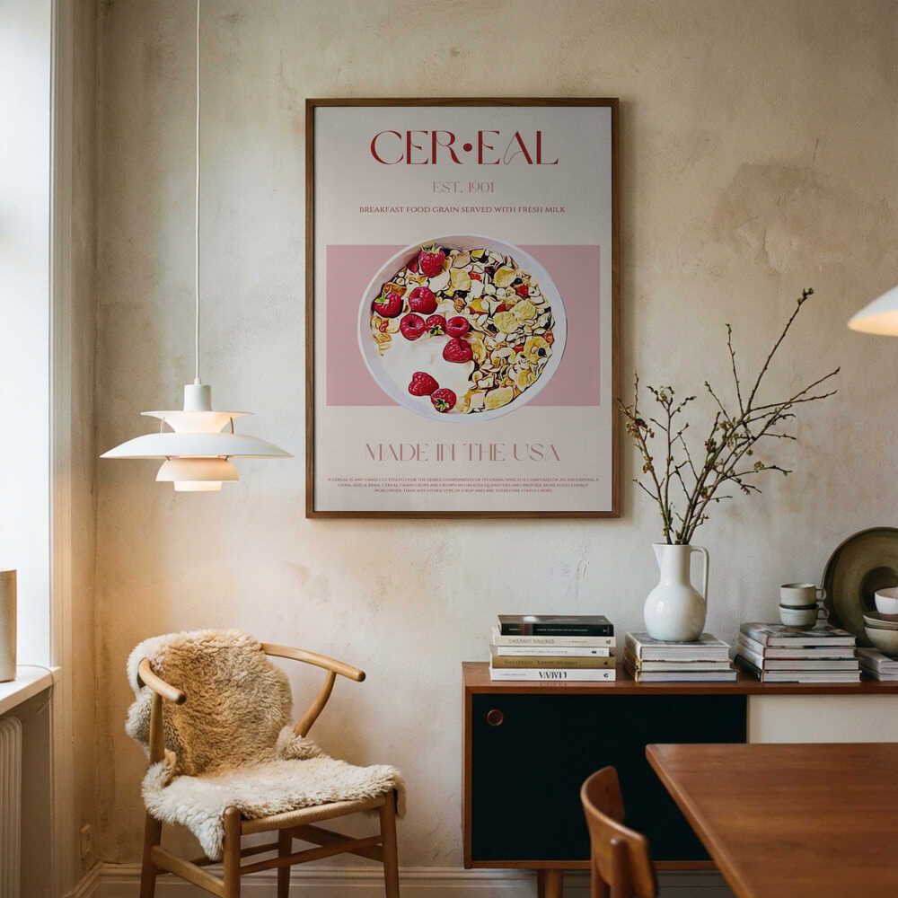 Vintage Cereal Breakfast Art Print UK — Vintage Calm Wall Art — Kitchen — Wall It All Prints