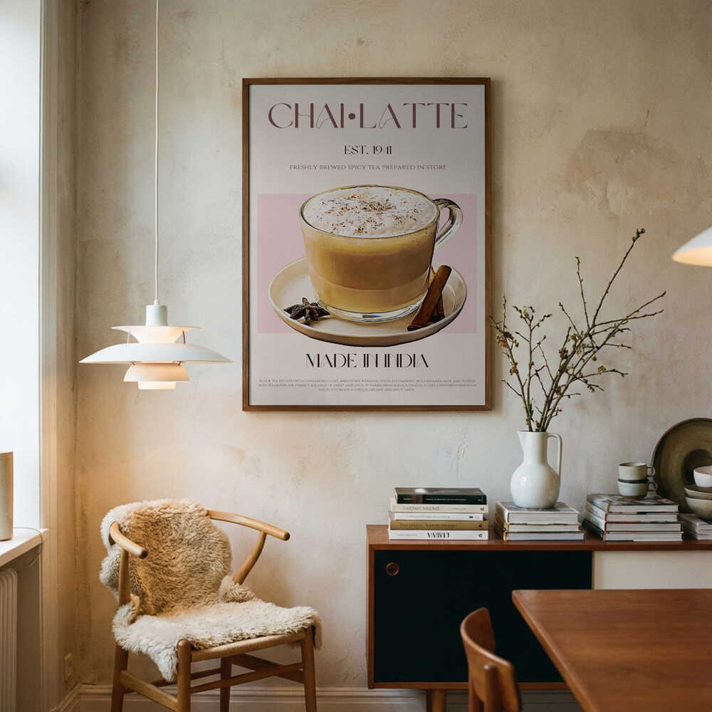 Warm Spiced Chai Latte Art Print UK — Celestial Warm Wall Art — Kitchen — Wall It All Prints