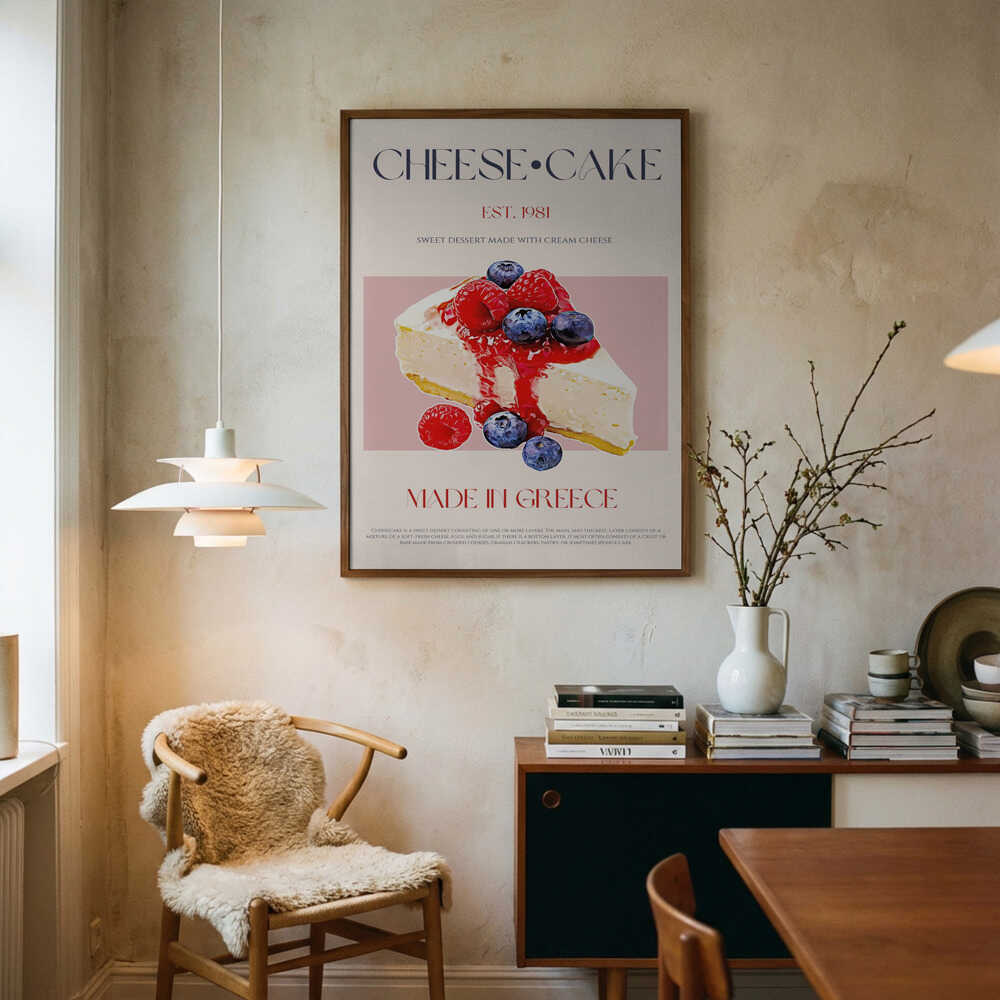 Greek Cheesecake Slice Art Print UK — Food Fresh Wall Art — Kitchen — Wall It All Prints