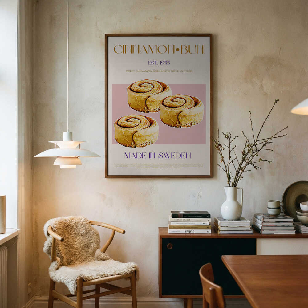 Swedish Cinnamon Buns Art Print UK — Vintage Warm Wall Art — Kitchen — Wall It All Prints