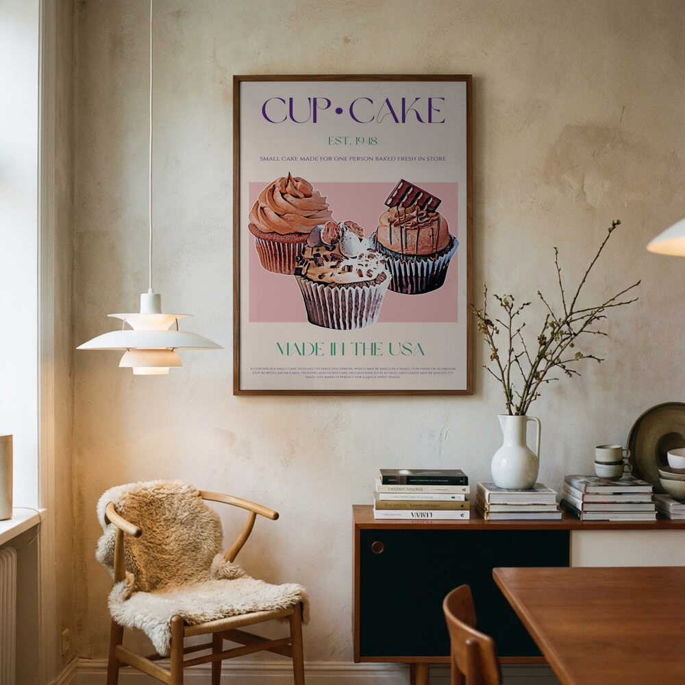 Delicious Frosted Cupcakes Art Print UK — Food Vibrant Wall Art — Kitchen — Wall It All Prints