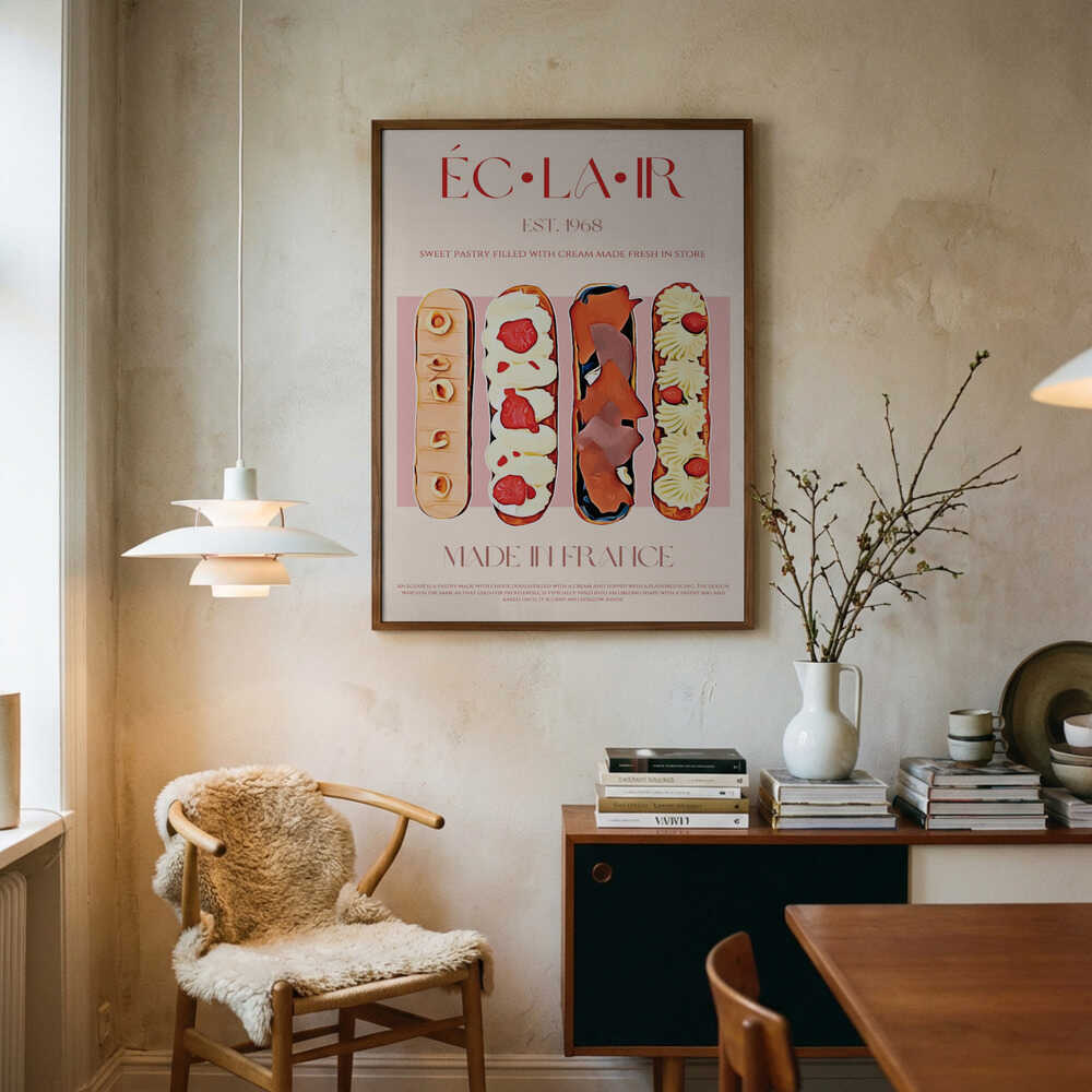 French Éclair Selection Art Print UK — Vintage Elegant Wall Art — Kitchen — Wall It All Prints
