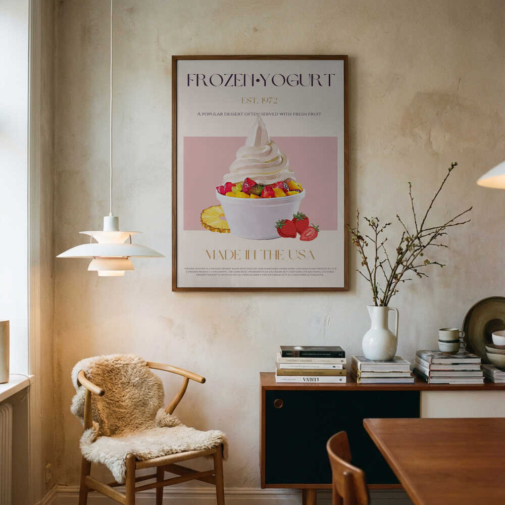 Fresh Fruit Frozen Yogurt Art Print UK — Japanese Vibrant Wall Art — Kitchen — Wall It All Prints