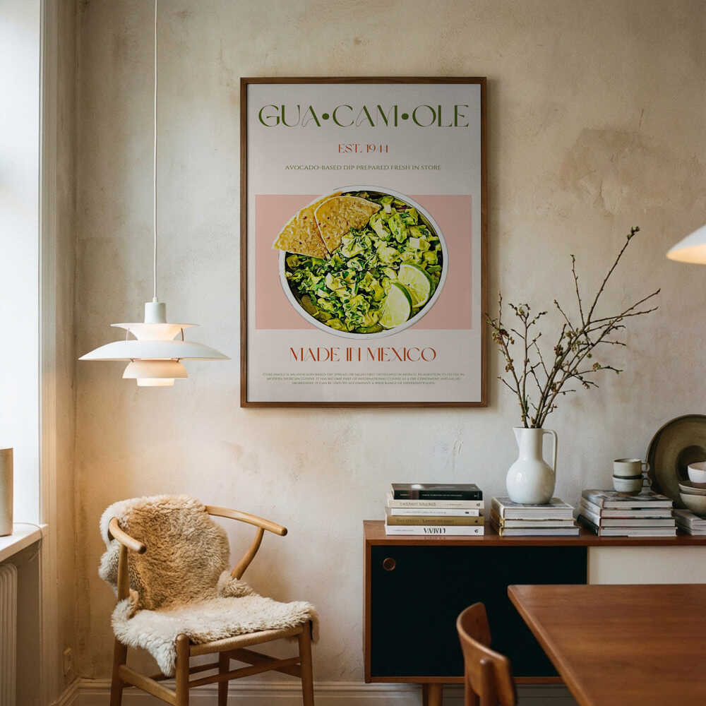 Vibrant Guacamole Bowl Art Print UK — Food Vibrant Wall Art — Kitchen — Wall It All Prints