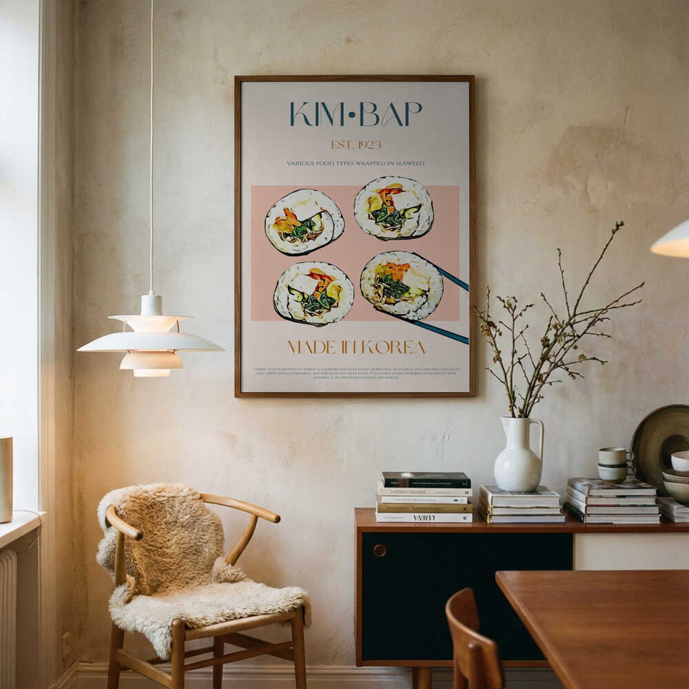 Korean Kimbap Rolls Art Print UK — Japanese Vibrant Wall Art — Kitchen — Wall It All Prints
