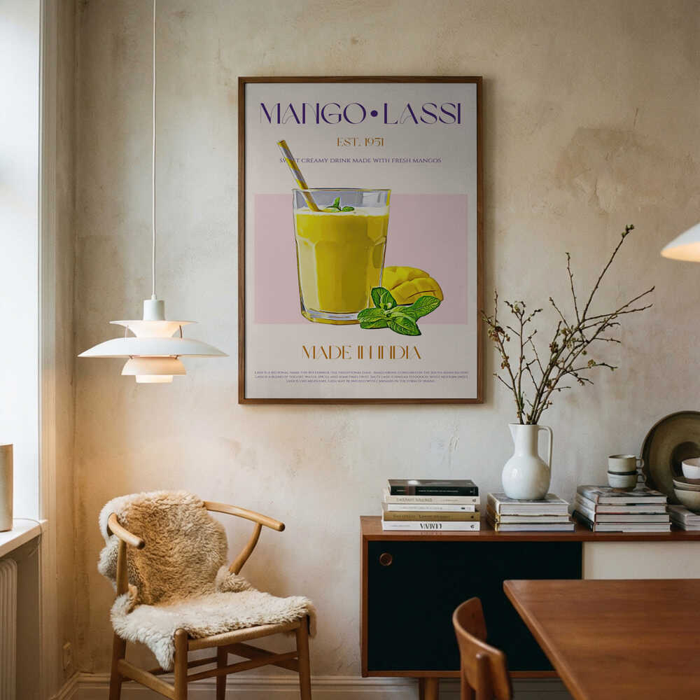 Refreshing Mango Lassi Art Print UK — Food Vibrant Wall Art — Kitchen — Wall It All Prints