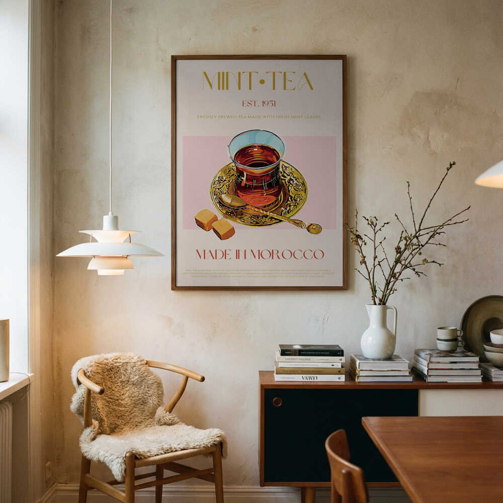 Moroccan Mint Tea Art Print UK — Japanese Warm Wall Art — Living Room — Wall It All Prints