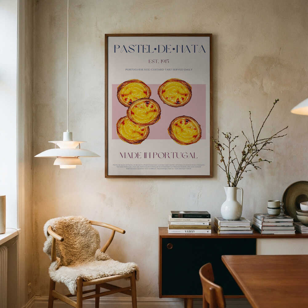 Golden Portuguese Custard Tarts Art Print UK — Food Calm Wall Art — Kitchen — Wall It All Prints