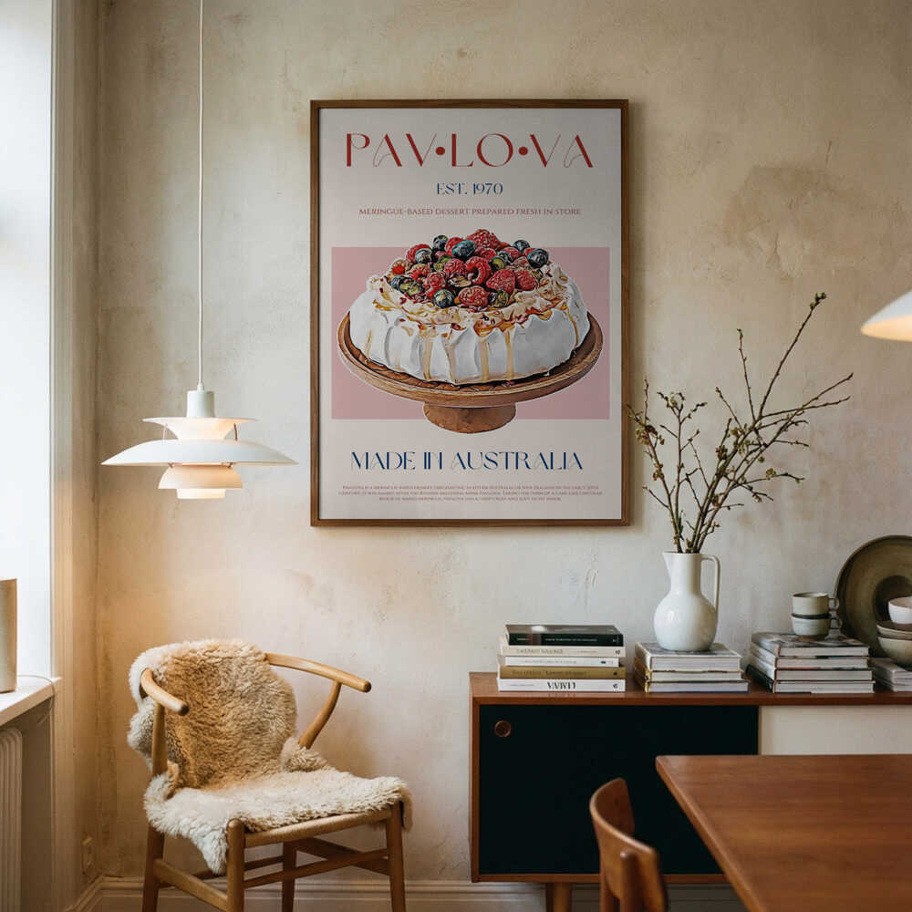 Berry Pavlova Delight Art Print UK — Vintage Vibrant Wall Art — Kitchen — Wall It All Prints