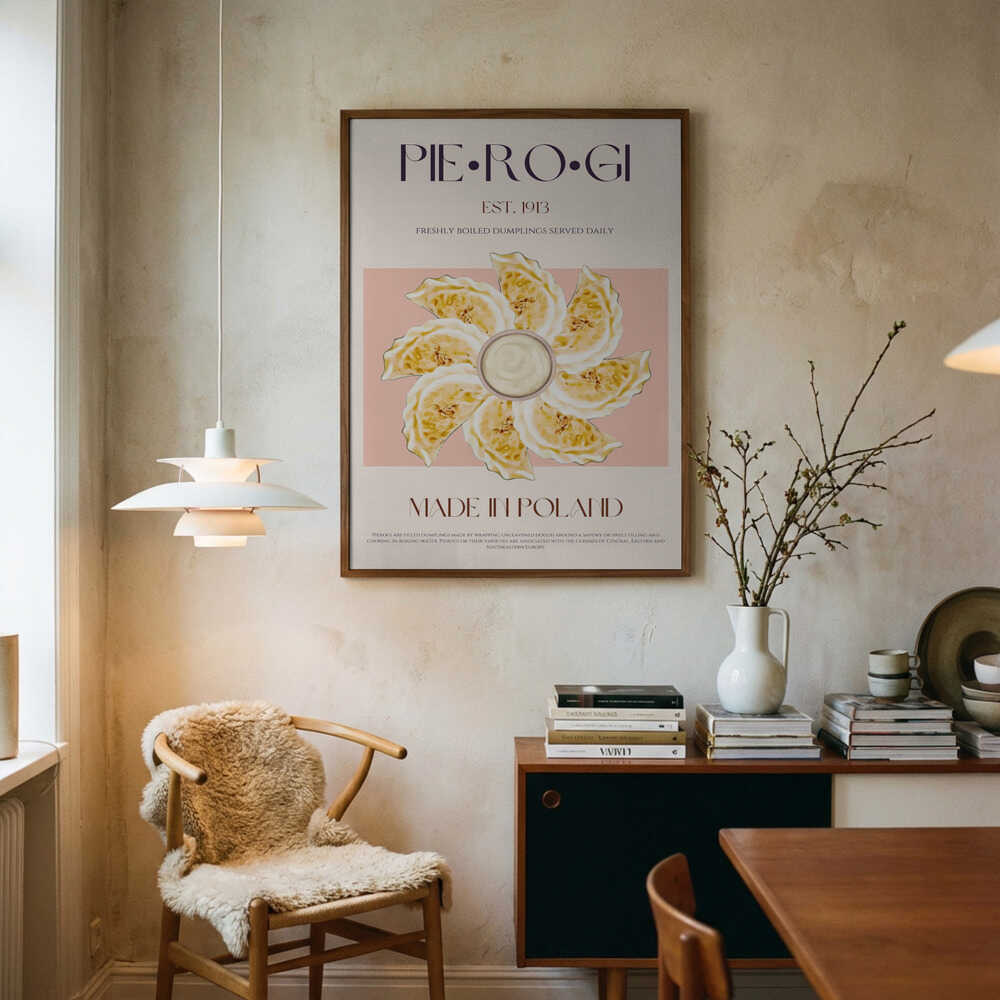 Traditional Polish Pierogi Art Print UK — Vintage Warm Wall Art — Kitchen — Wall It All Prints