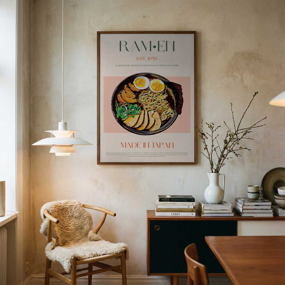 Japanese Ramen Bowl Art Print UK — Japanese Vibrant Wall Art — Kitchen — Wall It All Prints