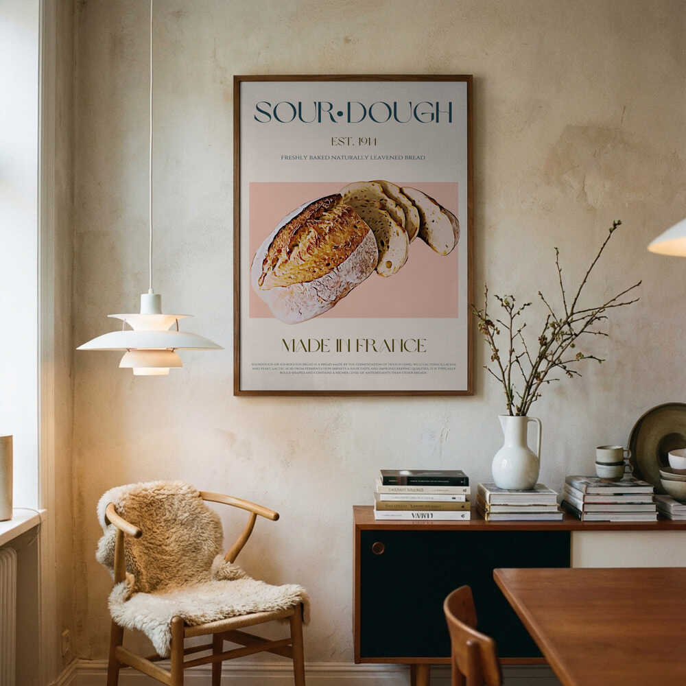 Rustic Sourdough Loaf Art Print UK — Food Fresh Wall Art — Kitchen — Wall It All Prints