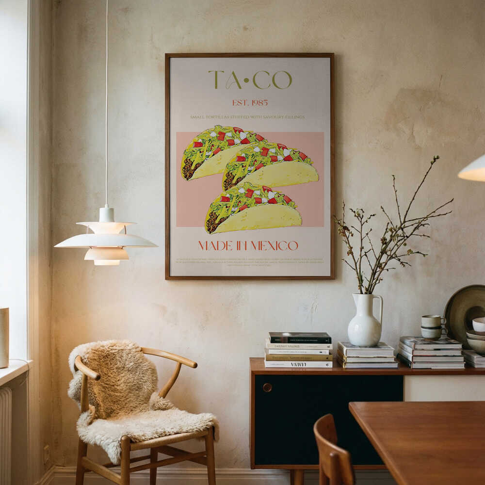 Authentic Mexican Tacos Art Print UK — Food Fresh Wall Art — Kitchen — Wall It All Prints