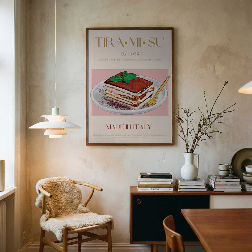 Classic Italian Tiramisu Art Print UK — Vintage Fresh Wall Art — Kitchen — Wall It All Prints