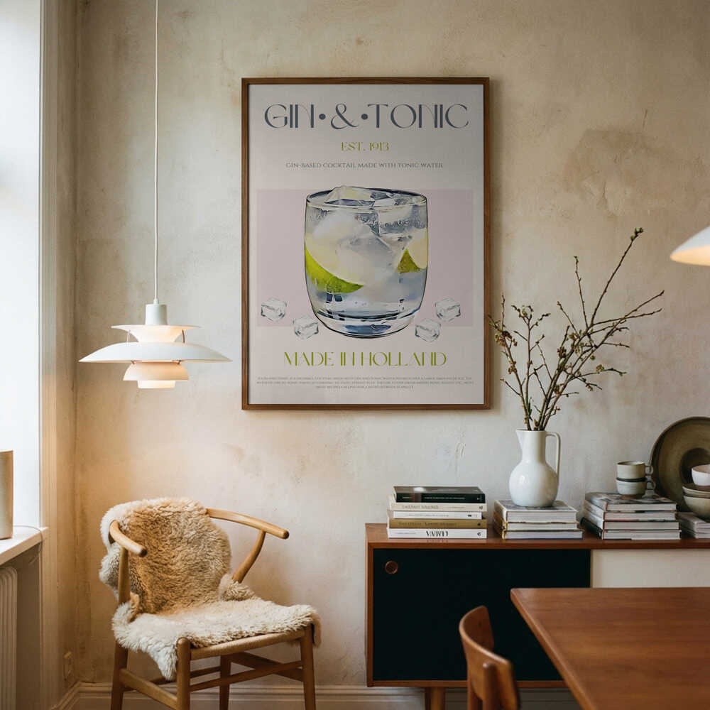 Classic Gin And Tonic Art Print UK — Vintage Fresh Wall Art — Living Room — Wall It All Prints