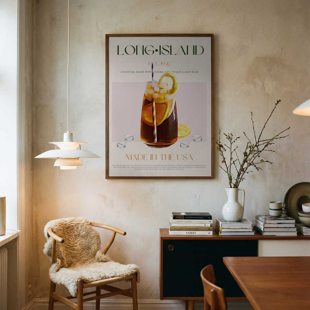 Long Island Iced Tea Art Print UK — Vintage Fresh Wall Art — Kitchen — Wall It All Prints