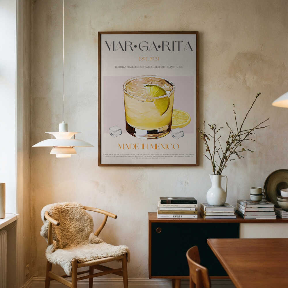 Classic Margarita Recipe Art Print UK — Abstract Fresh Wall Art — Kitchen — Wall It All Prints