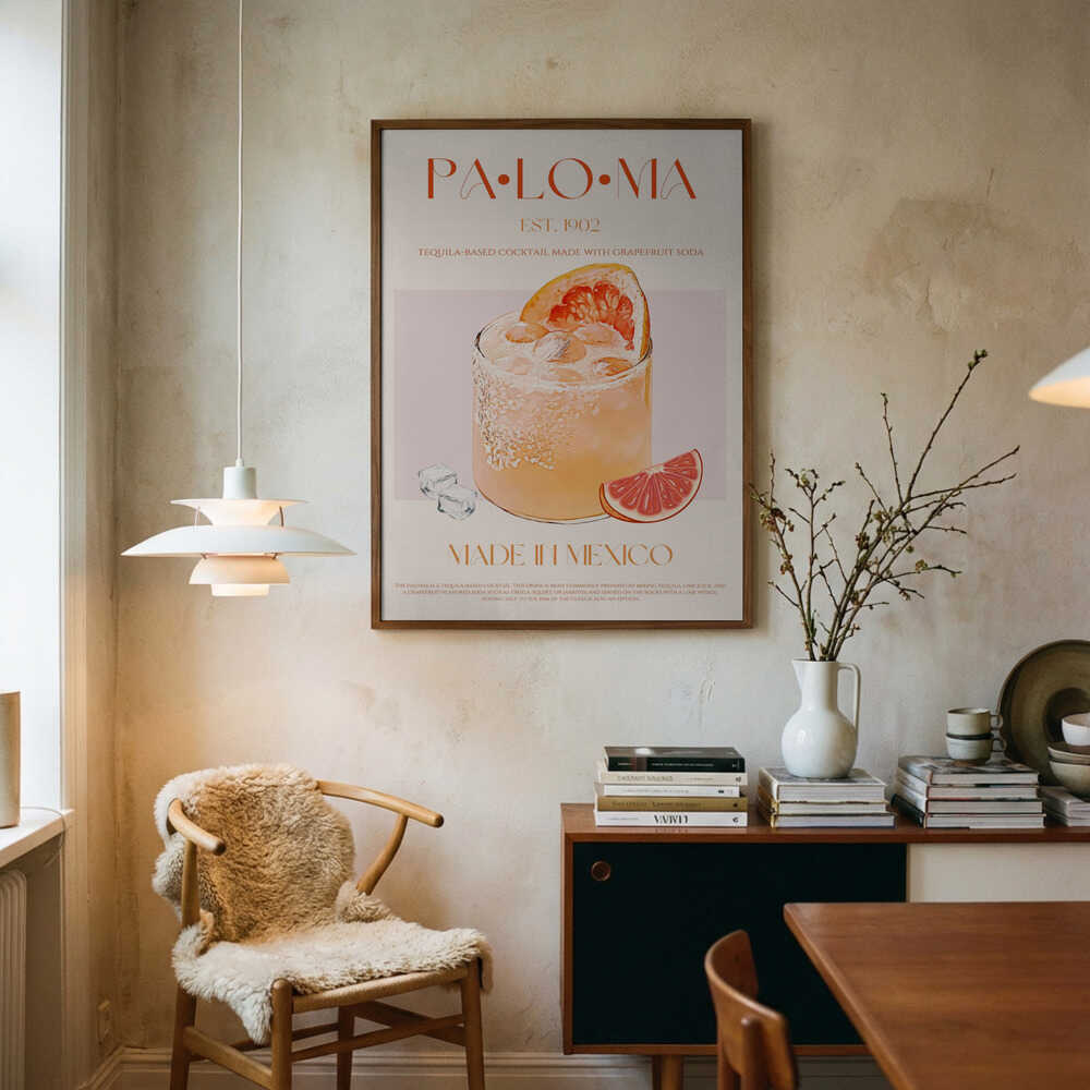 Classic Paloma Cocktail Art Print UK — Vintage Fresh Wall Art — Kitchen — Wall It All Prints
