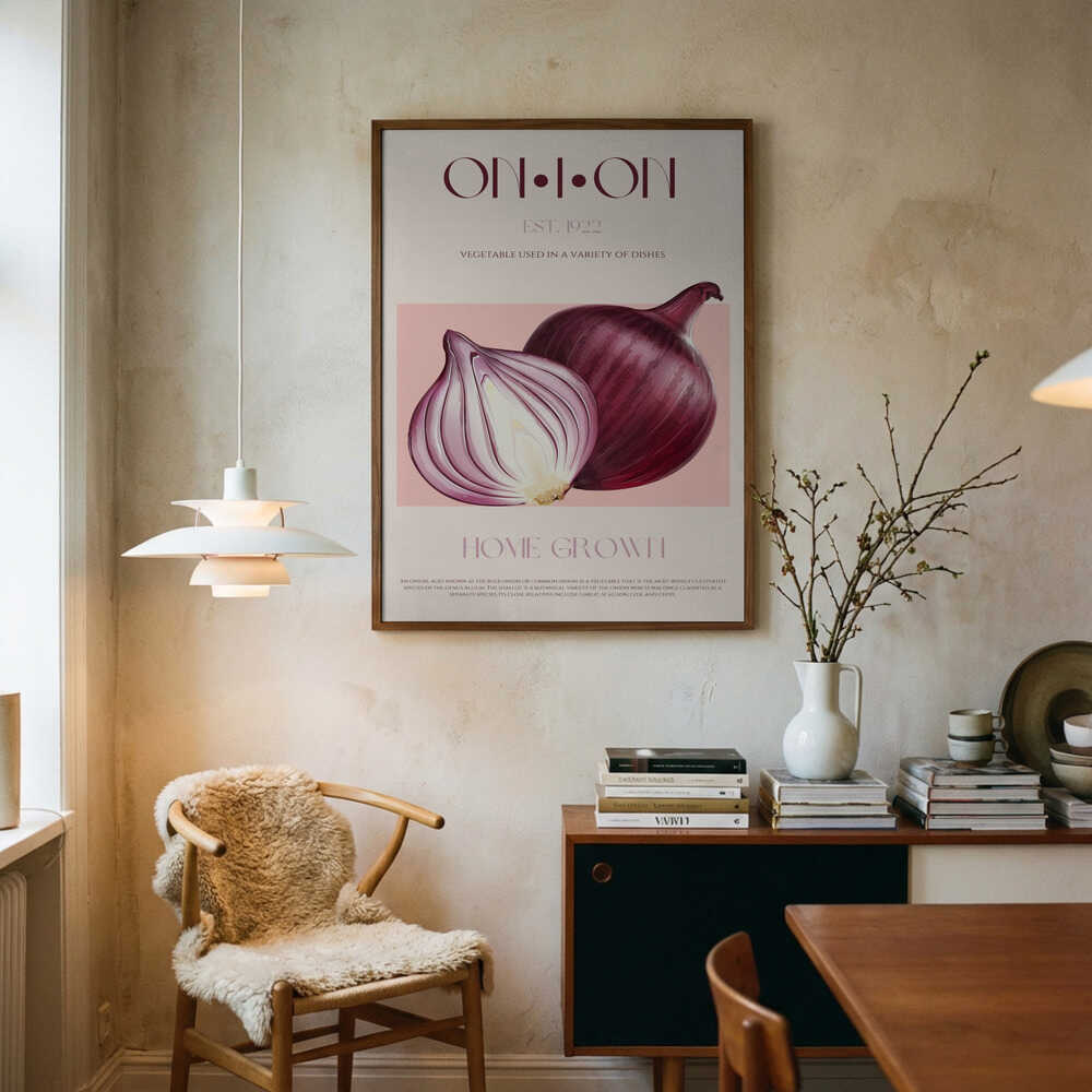 Onion Elegance Art Print UK — Botanical Vibrant Wall Art — Kitchen — Wall It All Prints