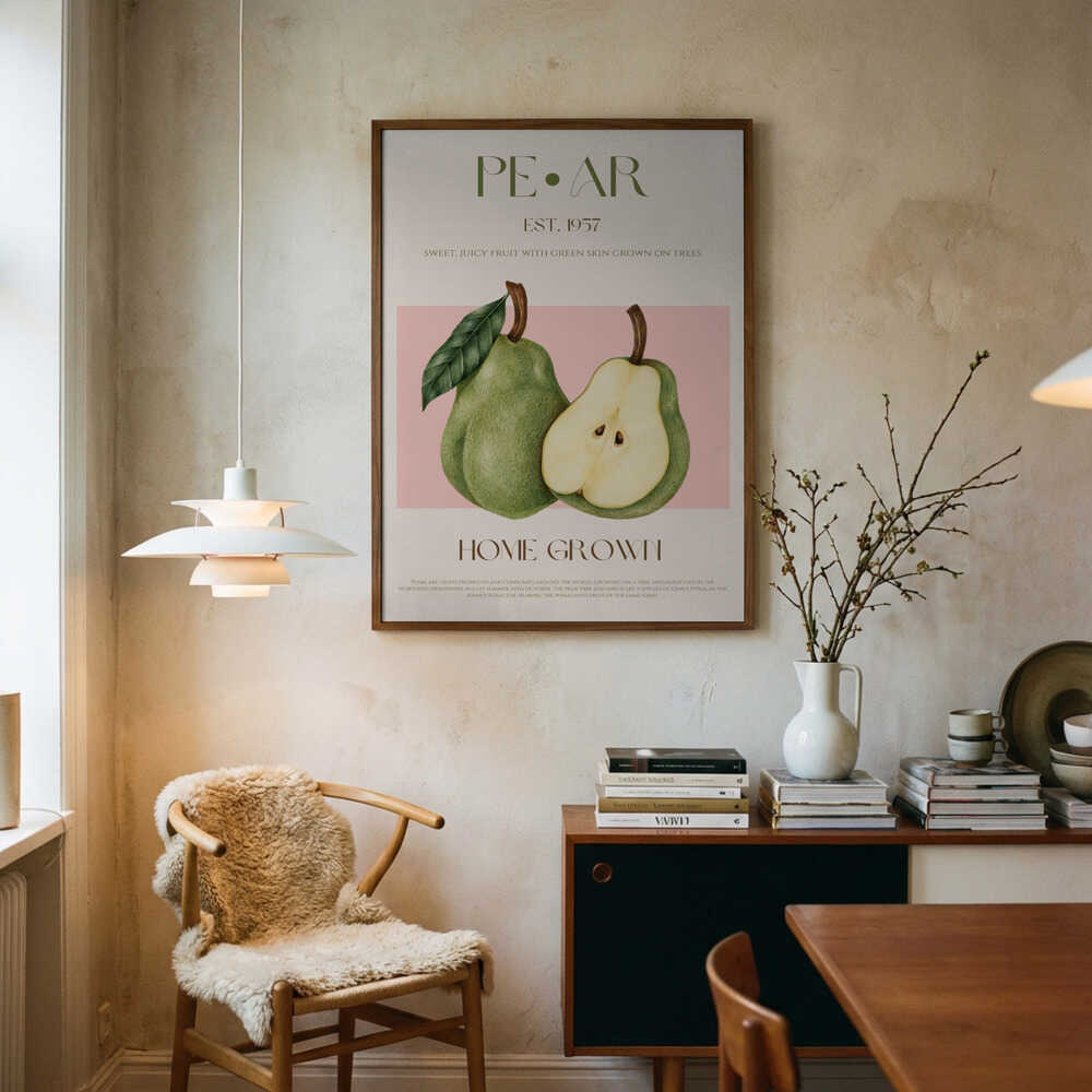Sweet Green Pears Art Print UK — Botanical Fresh Wall Art — Kitchen — Wall It All Prints