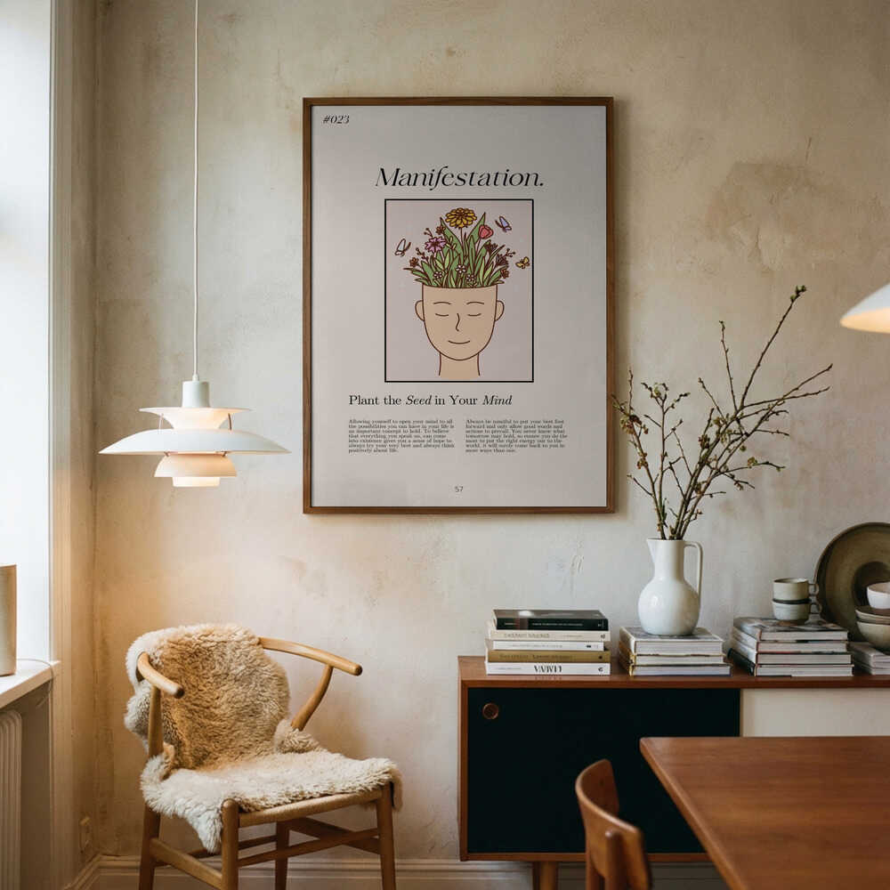 Blooming Mind Garden Art Print UK — Botanical Calm Wall Art — Bedroom — Wall It All Prints