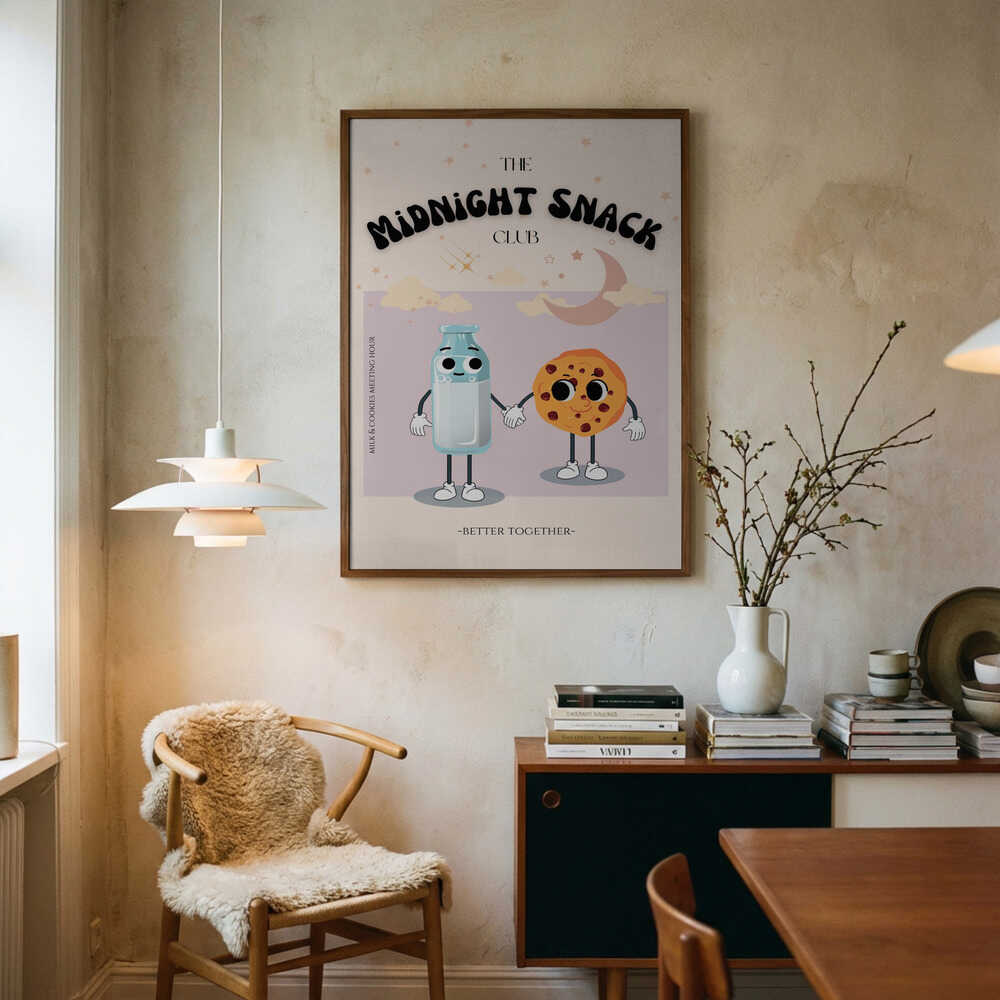 Milk And Cookie Friends Art Print UK — Food Vibrant Wall Art — Kitchen — Wall It All Prints