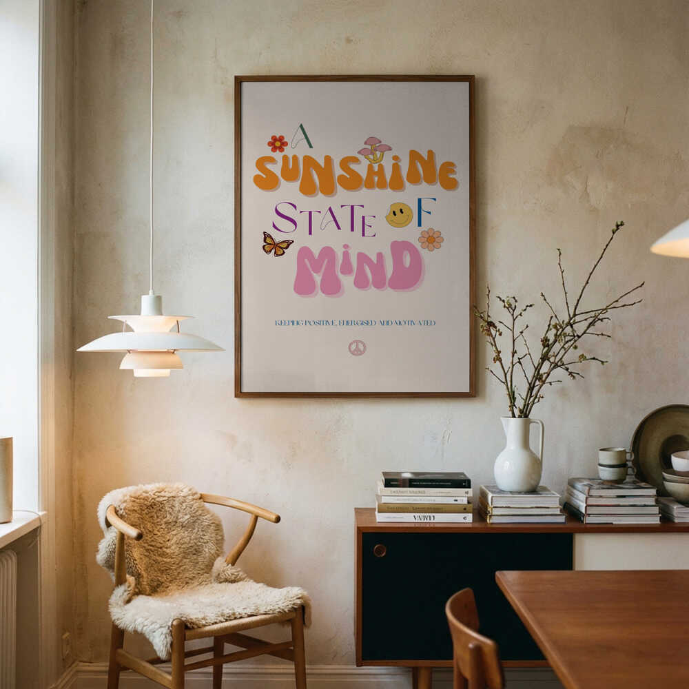 Sunshine State of Mind Art Print UK — Botanical Vibrant Wall Art — Living Room — Wall It All Prints