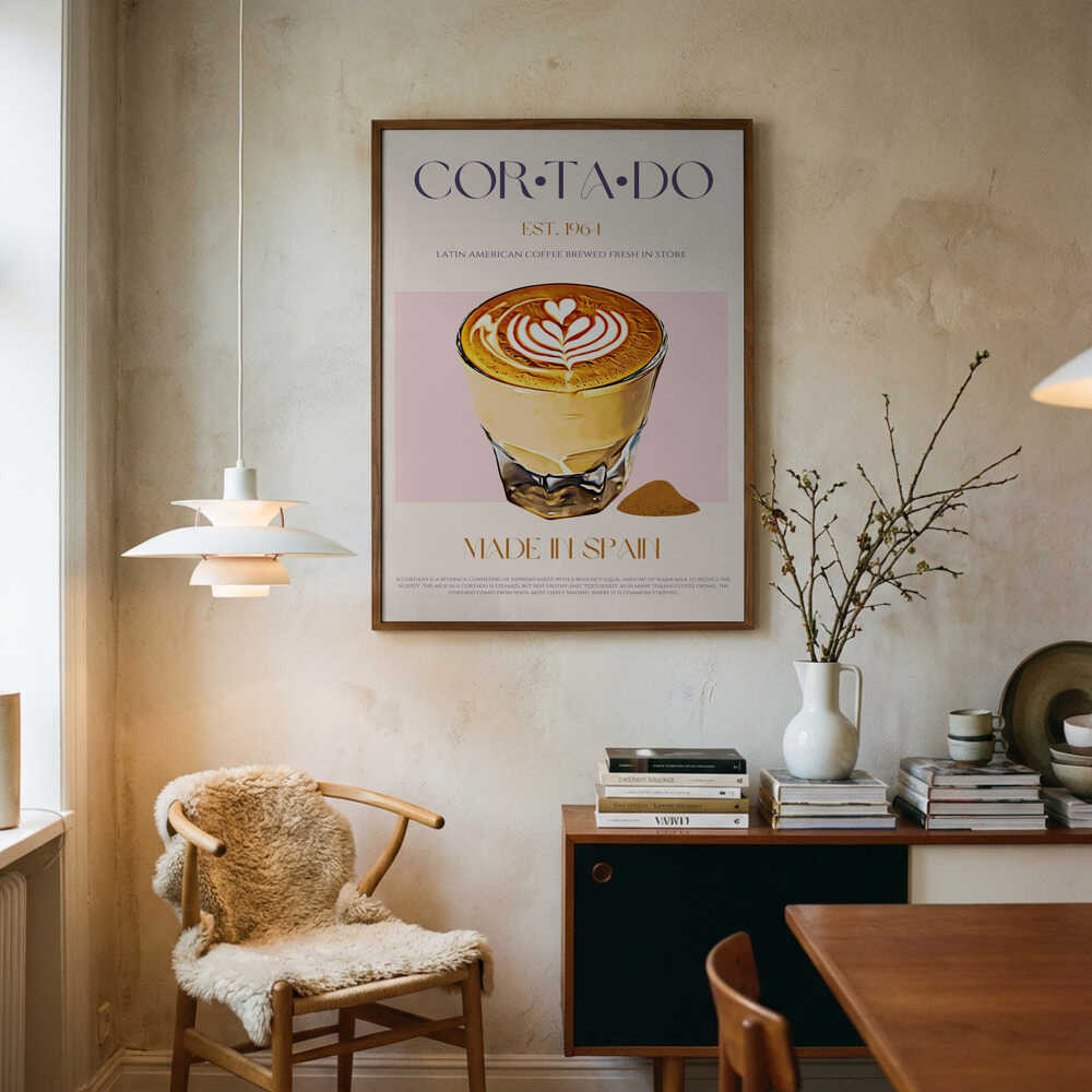 Cortado Coffee Art Art Print UK — Abstract Minimal Wall Art — Kitchen — Wall It All Prints