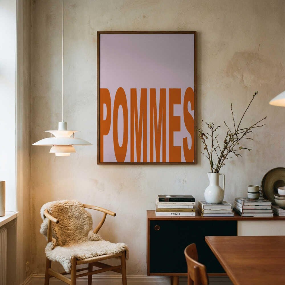 Playful Pommes Typography Art Print UK — Abstract Vibrant Wall Art — Kitchen — Wall It All Prints