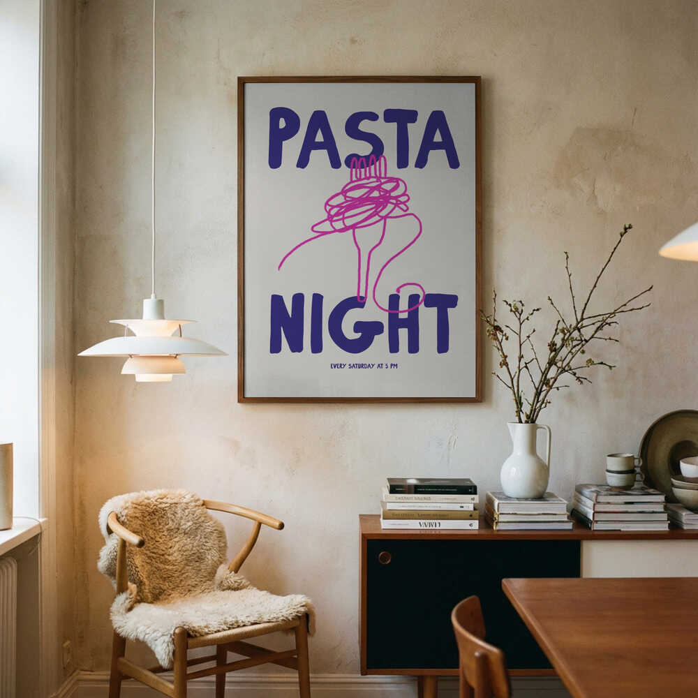 Pasta Celebration Art Print UK — Abstract Minimal Wall Art — Kitchen — Wall It All Prints