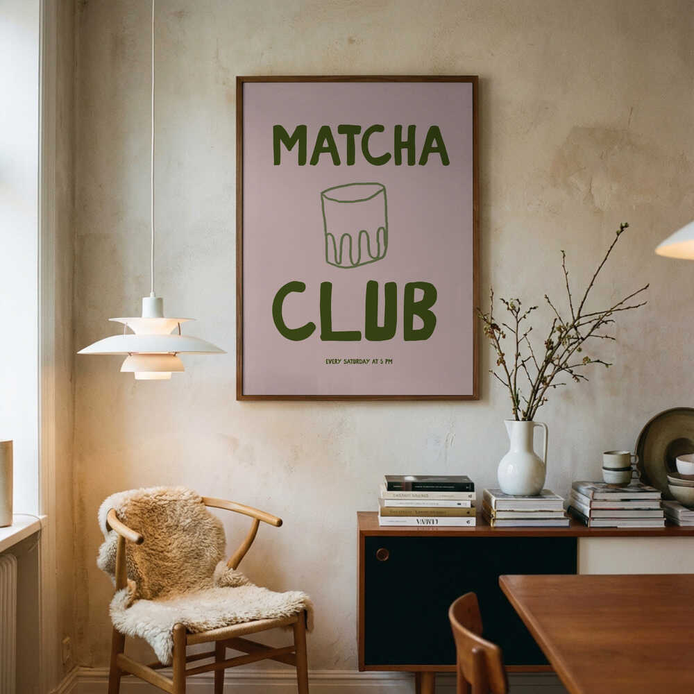 Matcha Gathering Art Print UK — Abstract Minimal Wall Art — Office — Wall It All Prints