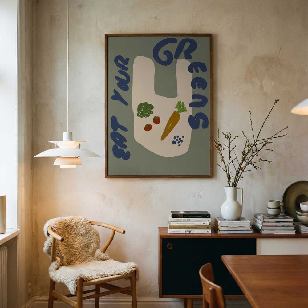 Eatyourgreensno2 Art Print UK — Botanical Fresh Wall Art — Kitchen — Wall It All Prints