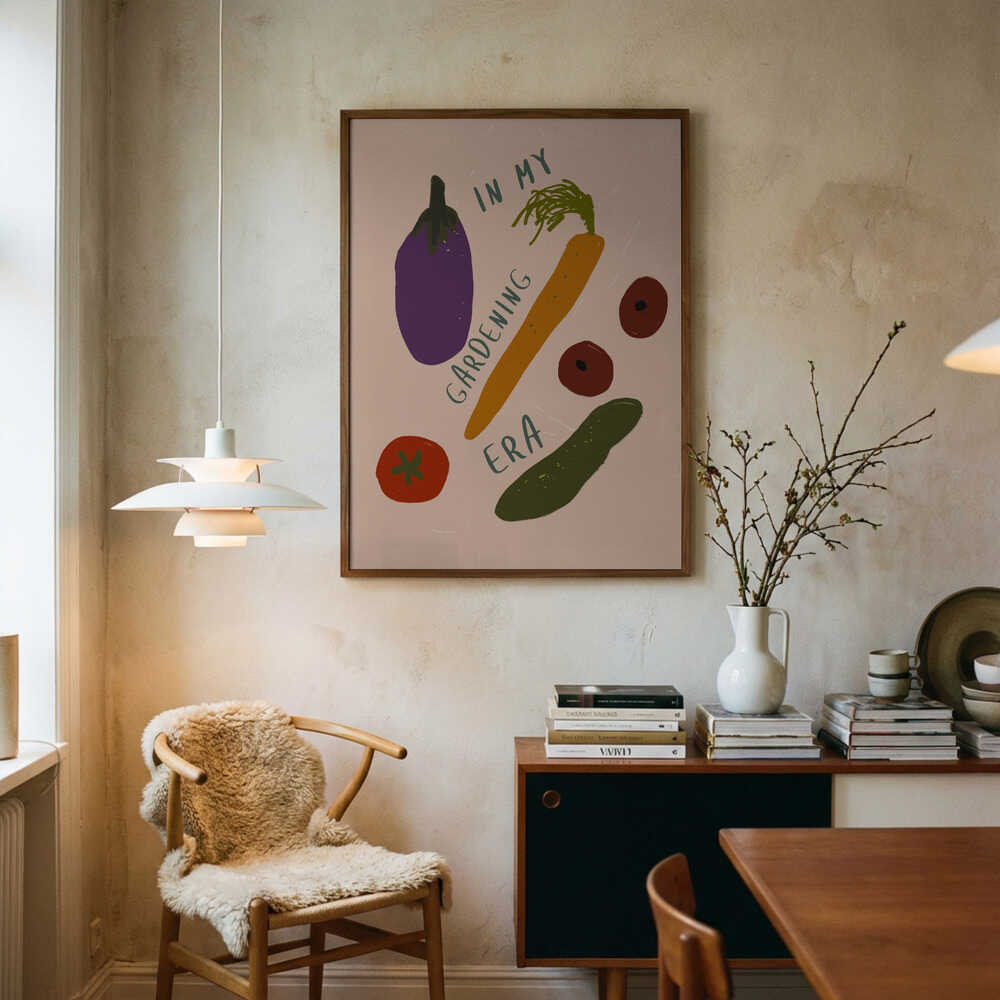 Veggie Vibes Art Print UK — Botanical Minimal Wall Art — Kitchen — Wall It All Prints