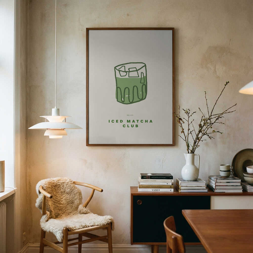 Chilled Green Elixir Art Print UK — Japanese Minimal Wall Art — Office — Wall It All Prints