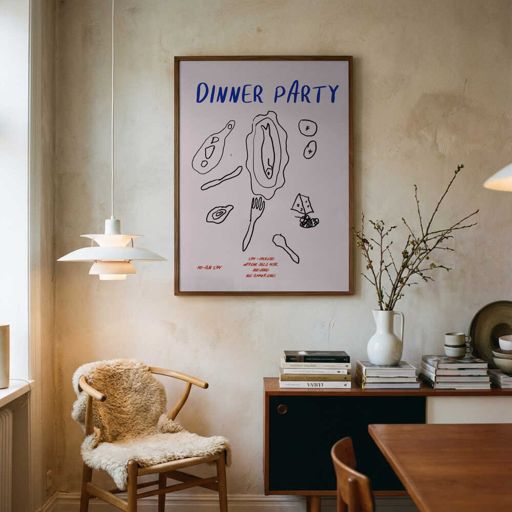 Minimalist Feast Art Print UK — Abstract Minimal Wall Art — Kitchen — Wall It All Prints